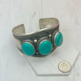 BR240721-05            German silver with blue turquoise bangle