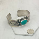 BR240721-07            German silver with blue turquoise bangle