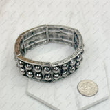 BR240810-02             Silver metal stretchy Bracelet