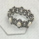 BR241125-01-SILVER-BLUE              Silver metal with blue turquoise stone Bracelet