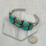 BR241130-01-BLUE                  Silver metal with blue turquoise stone bangle