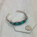BR241130-03-BLUE          Silver metal with blue turquoise stone bangle