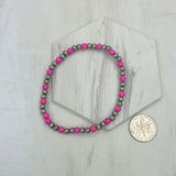 BR250120-01             Silver Navajo pearl with blue turquoise stone beads Bracelet
