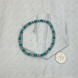 BR250120-05                 Silver Navajo pearl with light pink turquoise stone beads Bracelet