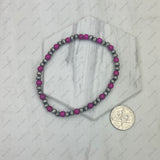 BR250120-05                 Silver Navajo pearl with light pink turquoise stone beads Bracelet