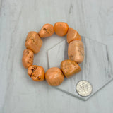 BR250120-26                   Stretch orange stone nuggets Bracelet