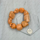 BR250120-26                   Stretch orange stone nuggets Bracelet
