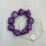 BR250120-28               Stretch purple turquoise stone nuggets Bracelet