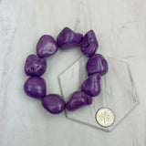 BR250120-28               Stretch purple turquoise stone nuggets Bracelet