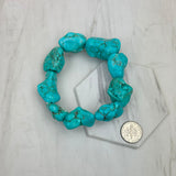 BR250120-29                  Stretch blue turquoise stone nuggets Bracelet