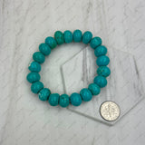 BR250120-39             Blue roundel turquoise stone Bracelet
