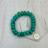 BR250120-40                   Green roundel turquoise stone Bracelet