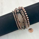 BR250308-21         Copper Navajo pearl beads string sets