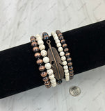 BR250308-26                    Copper Navajo pearl with white stone beads Bracelet sets