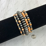 BR250308-30               Silver Navajo pearl with yellow stone beads Bracelet sets