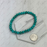 BR251126-01                  6mm blue turquoise stone beads stretch Bracelet