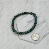 BR251126-09                  6mm dark green jasper stone stretch Bracelet