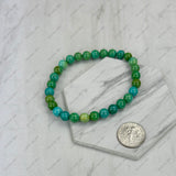 BR251126-09                  6mm dark green jasper stone stretch Bracelet