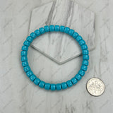 BR251220-01                          6mm blue abacus turquoise stone beads stretch Bracelet