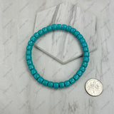 BR251220-01                          6mm blue abacus turquoise stone beads stretch Bracelet