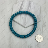 BR251220-01                          6mm blue abacus turquoise stone beads stretch Bracelet