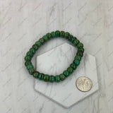 BR251228-03                         Green roundel turquoise stone beads stretch Bracelet