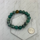 BR251228-06                                   Dark green jasper beads stretch Bracelet