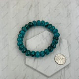 BR251228-09              10 mm dark blue roundel turquoise stone beads stretch Bracelet