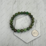 BR251228-17                    8 mm green round turquoise stone beads stretch Bracelet