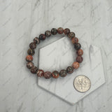 BR251228-18                    8 mm orange jasper stone beads stretch Bracelet