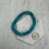 BR251228-30             8 mm green abacus turquoise stone beads stretch Bracelet