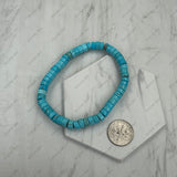 BR251228-47            6 mm blue roundel turquoise stone beads stretch Bracelet