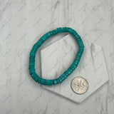 BR251228-49                    6 mm dark green roundel turquoise stone beads stretch Bracelet