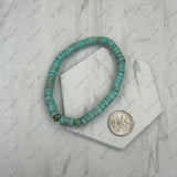 BR251228-50                  6 mm light blue roundel turquoise stone beads stretch Bracelet