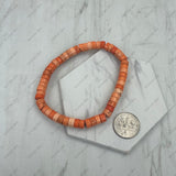 BR251228-52            6 mm orange roundel turquoise stone beads stretch Bracelet