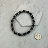 BR251230-05                   Silver Navajo pearl with white turquoise stone beads stretch Bracelet