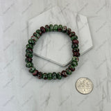 BR251230-17           8MM green roundel jade stretch Bracelet
