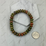BR251230-21               8MM gray roundel jade stretch Bracelet