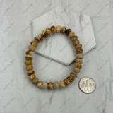 BR251230-21               8MM gray roundel jade stretch Bracelet