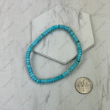 BR251230-25             4mm blue abacus turquoise stone stretch Bracelet