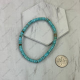 BR251230-25             4mm blue abacus turquoise stone stretch Bracelet