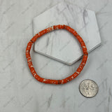 BR251230-25             4mm blue abacus turquoise stone stretch Bracelet