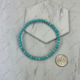 BR251230-40              4mm blue turquoise stone stretch Bracelet