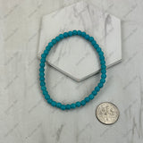 BR251230-40              4mm blue turquoise stone stretch Bracelet
