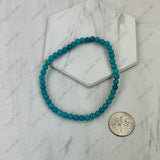 BR251230-40              4mm blue turquoise stone stretch Bracelet