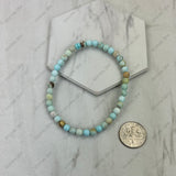 BR251230-43                 4mm light green turquoise stone stretch Bracelet