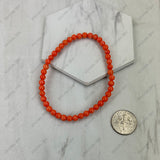 BR251230-46                4mm dark green turquoise stone stretch Bracelet