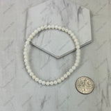 BR251230-49                4mm hot pink coral beads stretch Bracelet