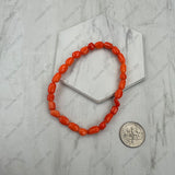 BR251230-54            Orange coral chips stretch Bracelet