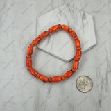 BR251230-56            Orange coral nuggets stretch Bracelet